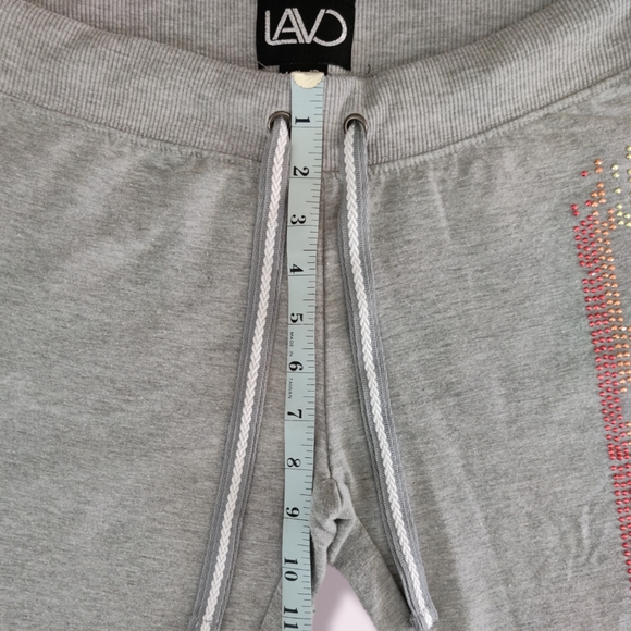 LAVC Womens Grey Drawstring Yoga Pants with Rainbow LOVE Design Size Large - Picture 5 of 14